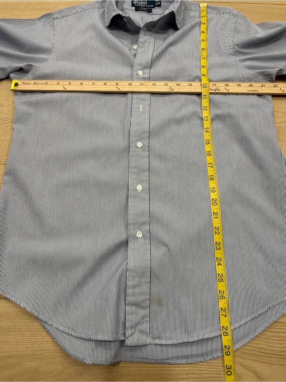 Polo Ralph Lauren Blue White Stripe Button Down Shirt Men’s M Custom Fit